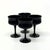 Mid Century Black Glass Coupes - Set of 4 For Sale - Image 4 of 4