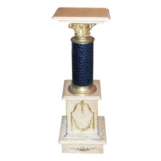 Neo Baroque 3 Ft. Bronze & Marble Pedestal For Sale