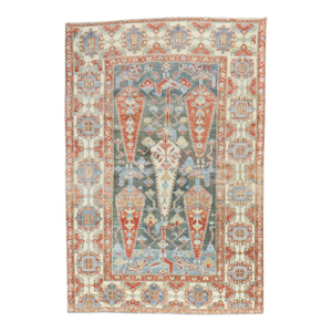 Antique Zabihi Collection Dramatic Accent Size Persian Bakhtiari Rug