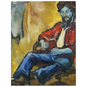 Large and Colorful Expressionist Portrait Signed an Hua Hsiung