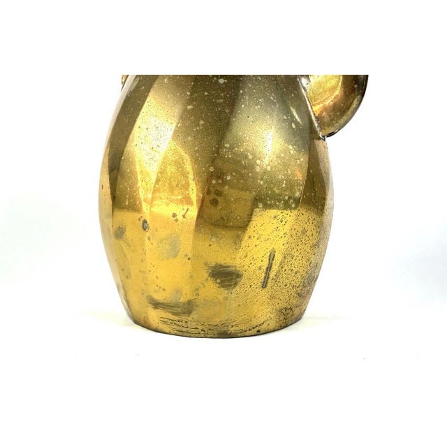 Mid 20th Century Vintage Brass Swan Handle Vase For Sale - Image 5 of 6