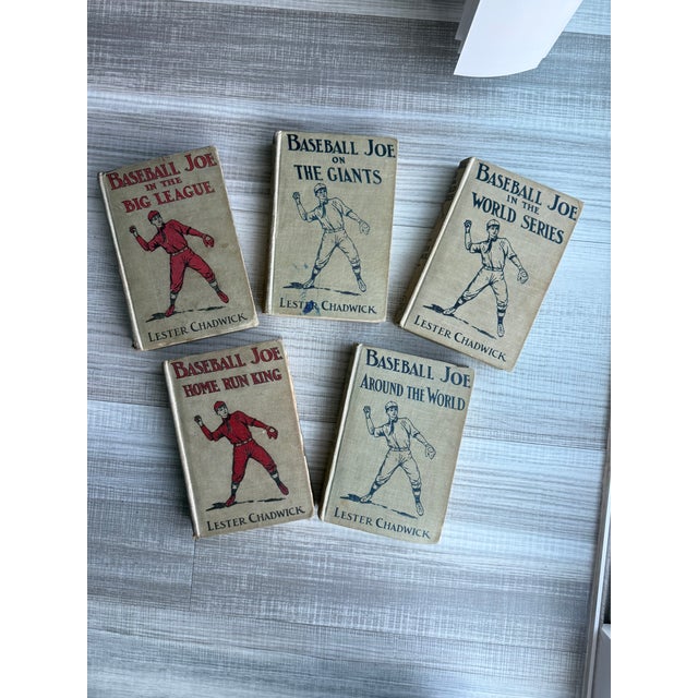 A wonderful collection of five antique hardcover books from the classic "Baseball Joe" juvenile sports series by Lester...