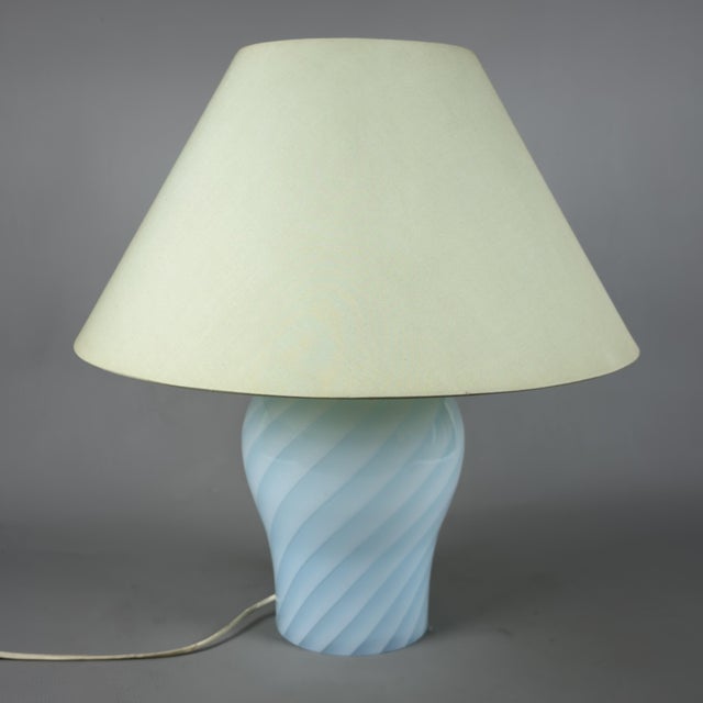 Modern Blue Spiral Murano Glass Table Lamp from Davinci, 1970s For Sale - Image 3 of 14