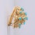 1950s Vintage Italian Turquoise Dome French Lever Back 18k Yellow Gold Earrings- 2 Pieces For Sale In Los Angeles - Image 6 of 7