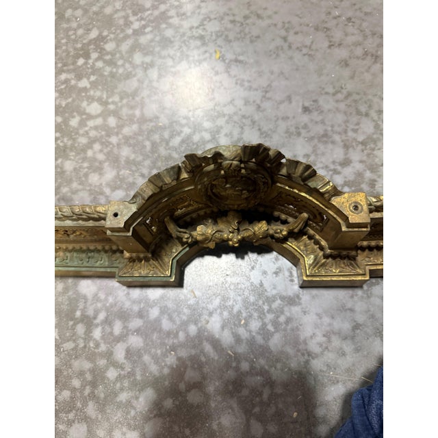 Antique French Louis XVI Gilt Bronze Bar De Cheminée Fireplace Fender, Circa 1880 For Sale - Image 11 of 12
