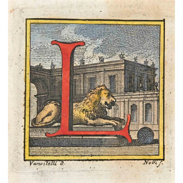 Letter of the Alphabet L from the series "Antiquities of Herculaneum", is an etching on paper realized by Luigi Vanvitelli...
