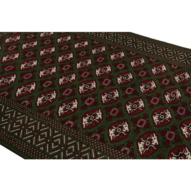Rug & Kilim Rug & Kilim’s Contemporary Baluch Rug in Red and Green Patterns For Sale - Image 4 of 7
