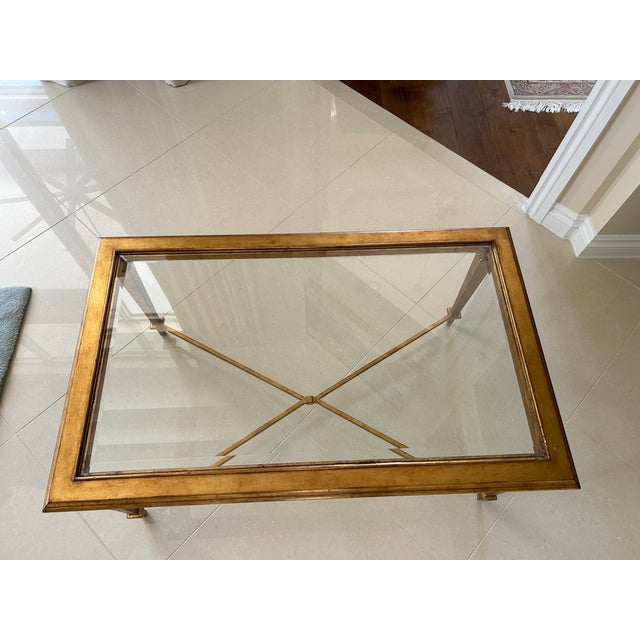 Scully & Scully Bristol Rectangular Coffee Table, Gold Leaf Finish For Sale - Image 11 of 15