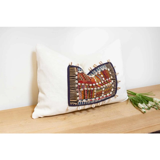 Tribal Diamond Himalayas Tribal Antique Linen Pillow For Sale - Image 3 of 7