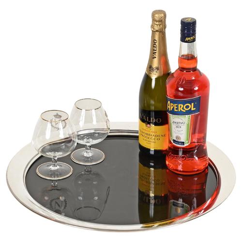 Silver-Plated and Tortoiseshell Acrylic Glass Serving Tray or Centerpiece from Dior, 1970s For Sale - Image 12 of 12