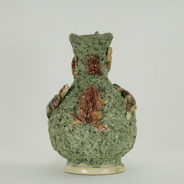 Late 19th Century Antique Portuguese Palissy Pitcher With Lizards For Sale - Image 5 of 12