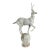 Vintage Cast Iron Gazelle Statue on Spherical Orb Base For Sale