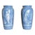 Pair of Antique Limoges Pâte-Sur-Pâte Blue Porcelain Vases For Sale