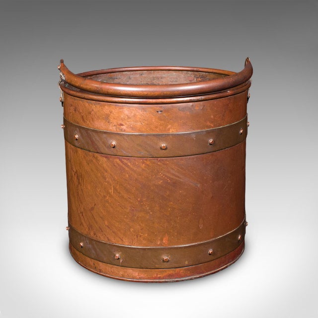 Antique Waste Paper Basket, English, Copper, Study, Office, Cornish, Edwardian For Sale - Image 4 of 9