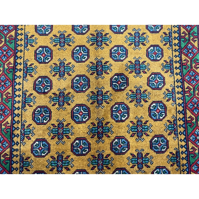 Golden Ochre Tribal Area Rug With Mori Gul Motifs, 3'11" X 5'10" For Sale - Image 6 of 15