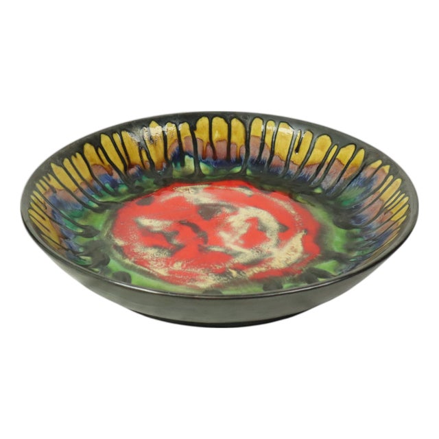 Large Droplet Glazed Ceramic Fruit Bowl or Wall Decoration, 1960s For Sale