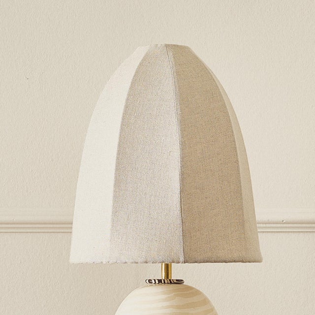 Ceramic Swan Bi-Colour Brown and Oatmeal and White Table Lamp by Henry Holland Studio For Sale - Image 4 of 5
