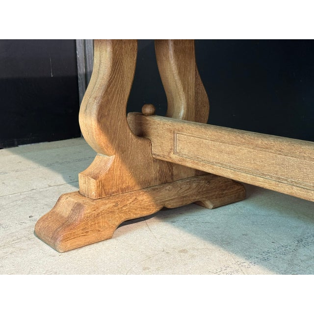 French Bleached Oak Farmhouse Dining Table, 1920s For Sale - Image 11 of 18