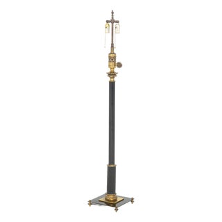 Neoclassical Style Ebonized and Gilt Floor Lamp For Sale