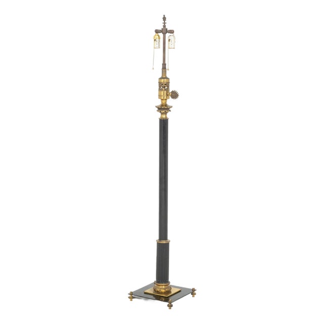 Neoclassical Style Ebonized and Gilt Floor Lamp For Sale