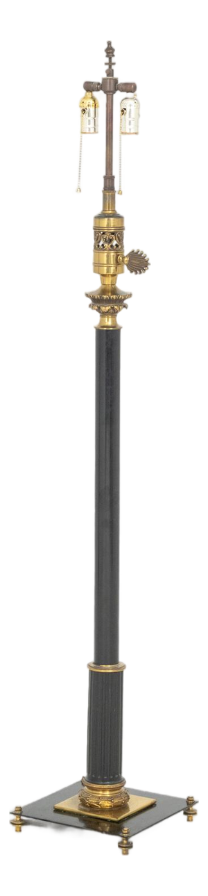 Neoclassical Style Ebonized and Gilt Floor Lamp