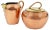 Austrian Copper and Brass Milk Creamer and Sugar Bowl with Lid, 1950s, Set of 2 For Sale