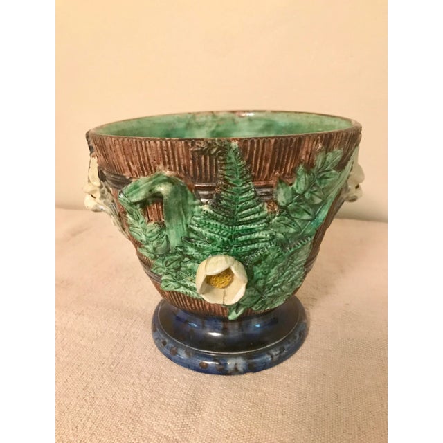 French 19th Century French Majolica Jardinieres - a Pair For Sale - Image 3 of 12