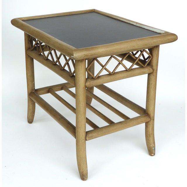 Vintage Rattan & Laminate Side Table a Pair Chairish