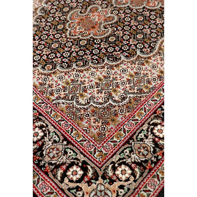 Traditional Pasargad Home Tabriz Navy Silk & Wool Area Rug, 2' 8'' X 11' 7'' For Sale - Image 3 of 4
