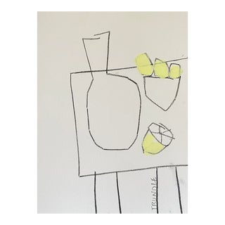 Sarah Trundle, Contemporary Abstract Still Life Charcoal Drawing on Paper, "Gather Round, 2" For Sale