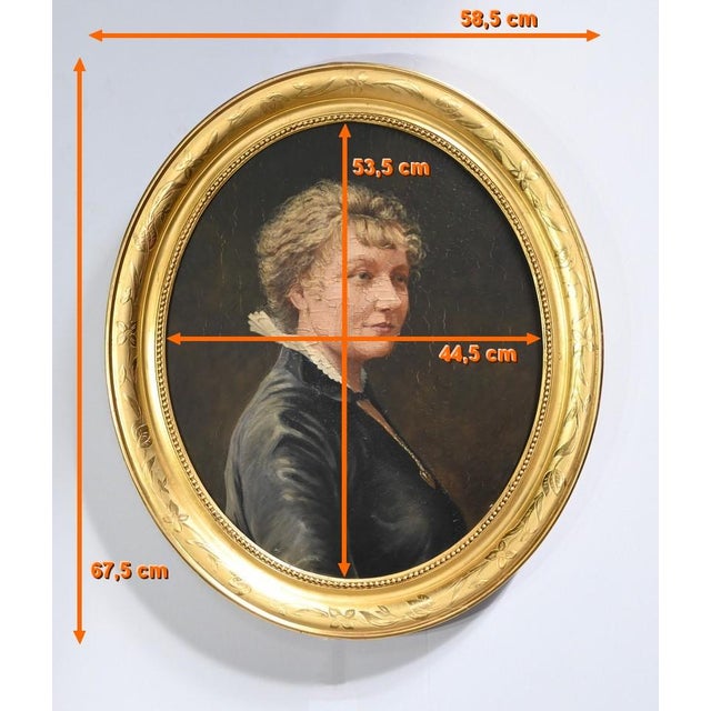 Portrait, Mid-1800s, Oil Painting, Framed For Sale - Image 16 of 18