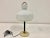 Glass Italian White Glass and Brass Table Lamp, 1950s For Sale - Image 7 of 9