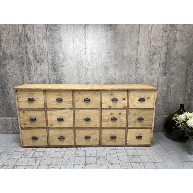 Apothecary Drawers Sideboard in Pine, 1920s For Sale - Image 11 of 11