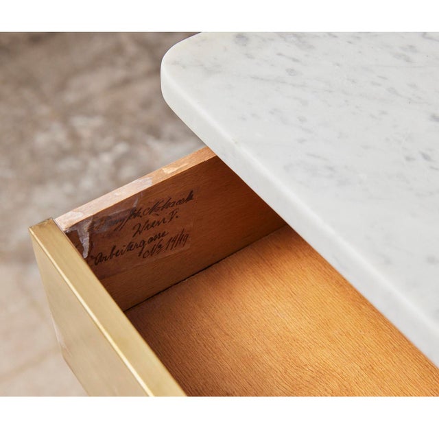 French Marble and Brass Night Stand For Sale In Los Angeles - Image 6 of 6