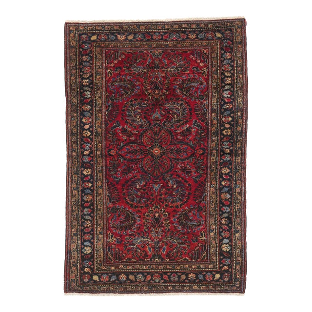 Antique Persian Lilihan Rug, 03'05 X 05'00 For Sale