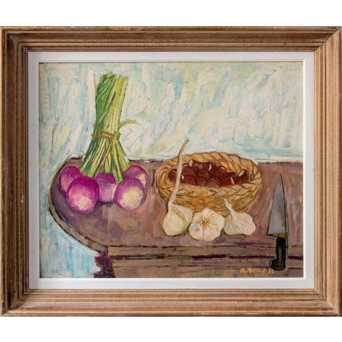 Frederick Arthur Jessup, Still Life with Chestnuts, Oil Painting on Canvas, 1963, Framed For Sale - Image 6 of 9