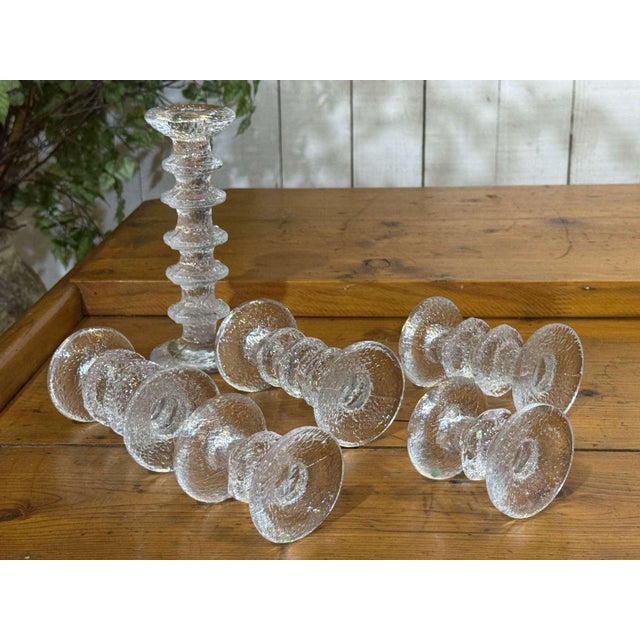 Festivo Glass Candlesticks by Timo Sarpaneva for Littala, 1960s, Set of 6 For Sale - Image 11 of 12