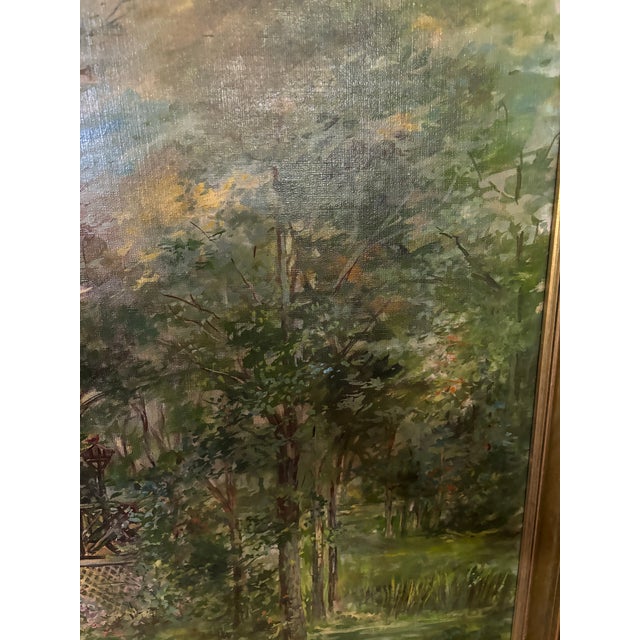 1920s Vintage Oil Painting of an Adirondack Cabin, Framed For Sale - Image 4 of 8