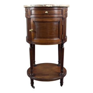 19th Century Louis XVI Half-Moon Side Table in Mahogany and Marble, 1920s For Sale