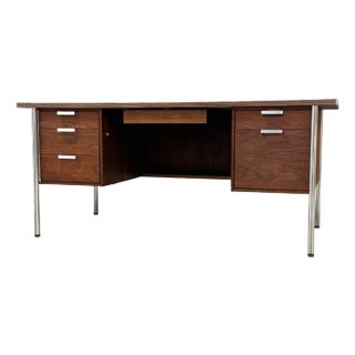 1960s Walnut and Formica Mid Century Desk For Sale
