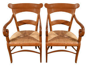 Set of Restoration Period Property Armchairs in Cherrywood, Early 19th Century