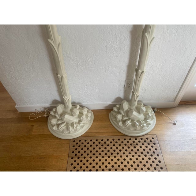 Wood 1960s Pair of Fiberglass Torchères in the Manner of Serge Roche For Sale - Image 7 of 13