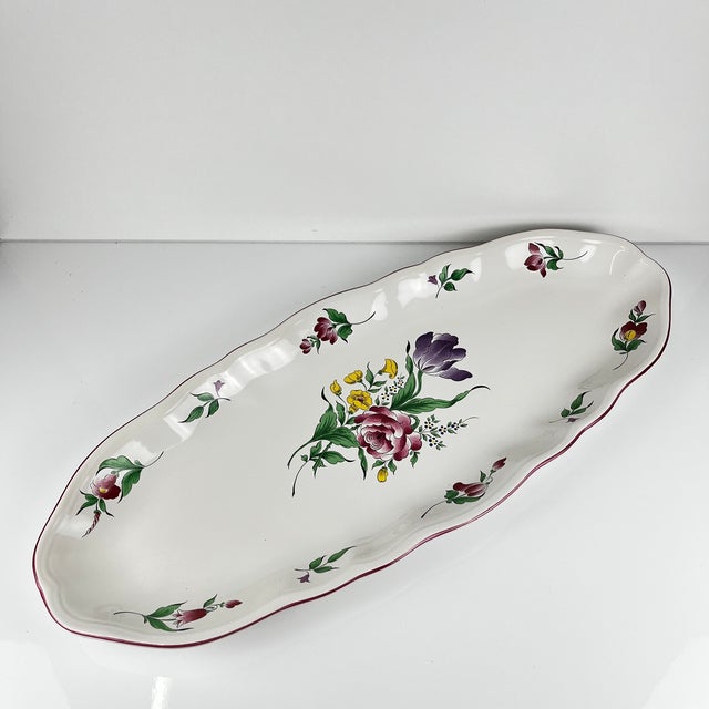 Large fish platter, Réverbère pattern, by KG Lunéville Dimensions: 61.5 cm x 25.5 cm Total height: 4.5 cm Excellent...