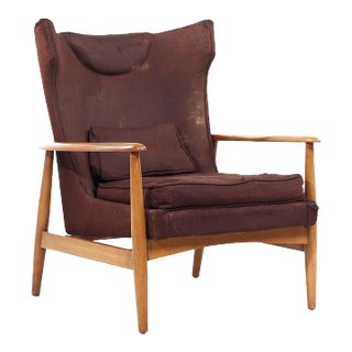 Lawrence Peabody Mid Century Wingback Lounge Chair For Sale