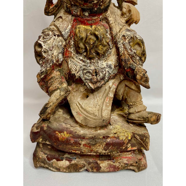 Wood Ming Dynasty Carved Guandi Figure For Sale - Image 7 of 7