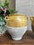 Mustard Pair Antique Provincial French Yellow Glazed Pottery Confit Pot Urn Vase Vessel For Sale - Image 8 of 13
