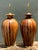 Mid 20th Century Vintage Striped Wood Table Lamps With Brass Base - a Pair For Sale - Image 5 of 15