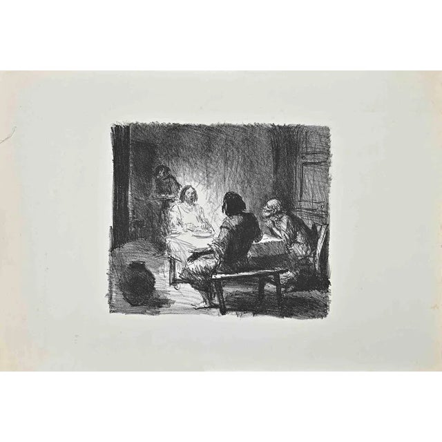 Men in the Inn is a print realized by Theo van Elsen (1896-1961), in the 20th century. Lithograph on paper. Homage to...