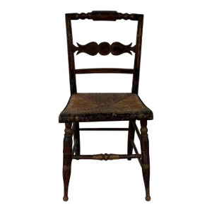 Antique Early 19th Century American Federal Classical Grain Painted Side Chair
