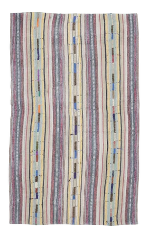 Vintage Turkish Oushak Handmade Wool Cotton Beige Kilim Area Rug